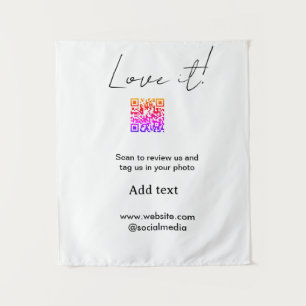 Tenture Aimez-le scannez QR avis partager sur les réseaux