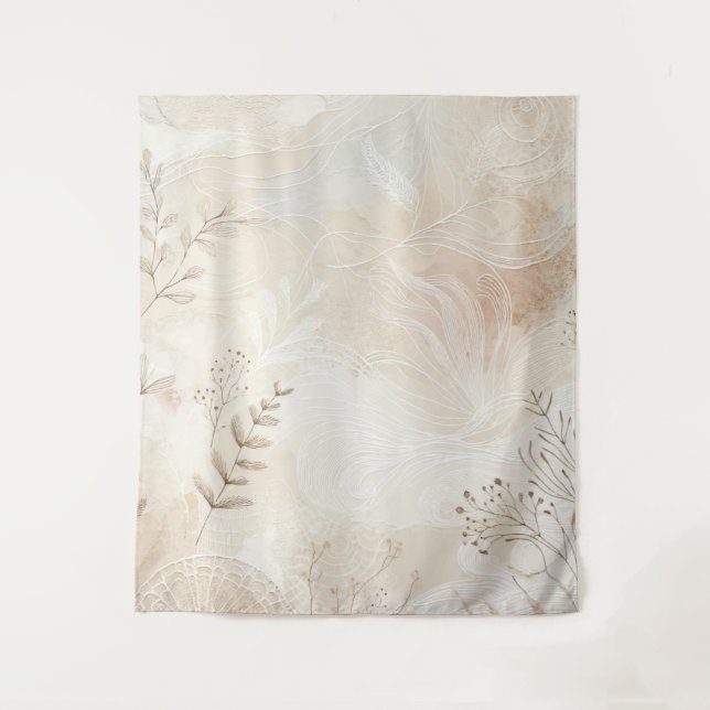 Tenture Airy Bohemian Botanical Floral String Art Design (Devant)