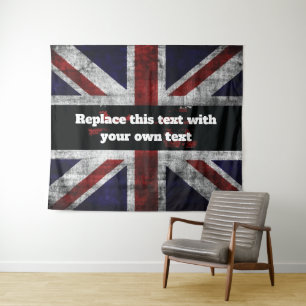 Tenture Ajouter du texte sur le drapeau anglais Jeu d'orei