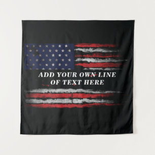 Tenture Ajouter votre propre texte sur grunge American fla