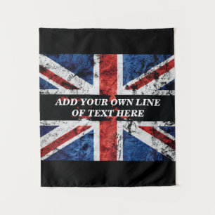 Tenture Ajouter votre texte sur le drapeau anglais Jeu d'o