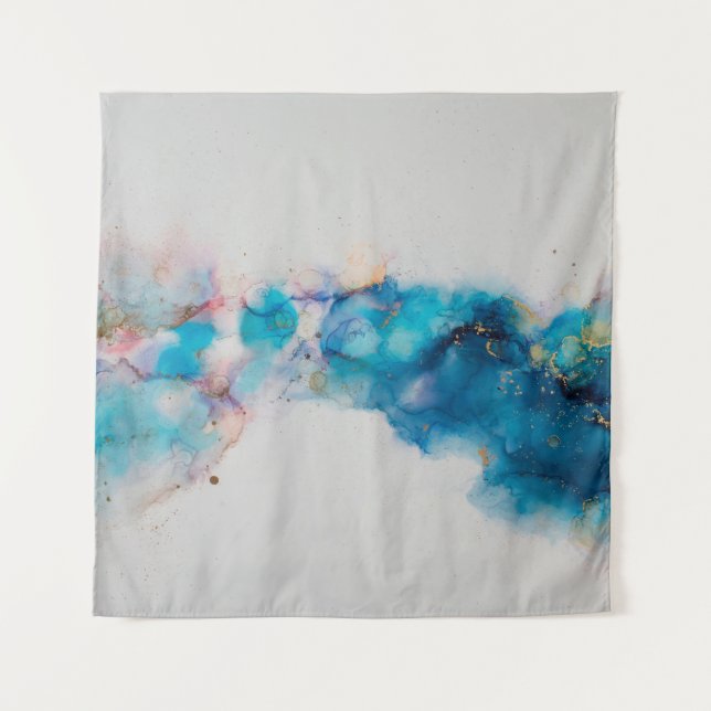 Tenture Alcohol Ink Art. Abstract painting. Alcohol Ink ba (Devant)