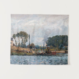 Tenture Alfred Sisley - Bateaux à l'écluse à Bougival