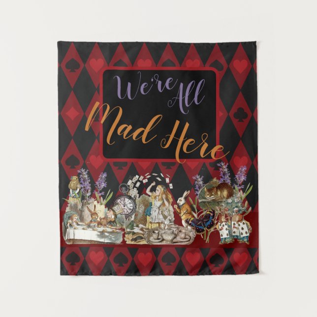 Tenture Alice au pays des merveilles Mad Cheshire Chat (Devant)
