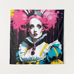 Tenture Alice comme le lapin avec les cheveux roses
