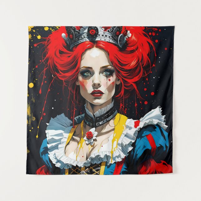 Tenture Alice, reine rouge (Devant)