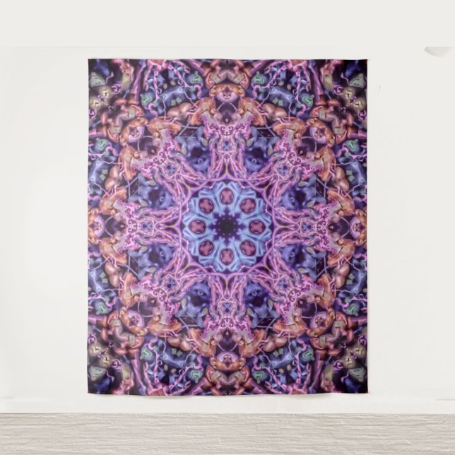 Tenture Alien complexe pourpre Kaleidoscopic Mandala (Devant)