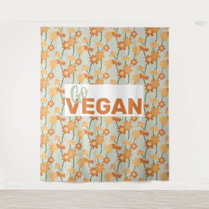 Tenture Allez Vegan ! Joli rétro muté fleurs des années 19