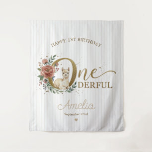 Tenture Alpaga Floral Doré Fantaisiste Anniversaire