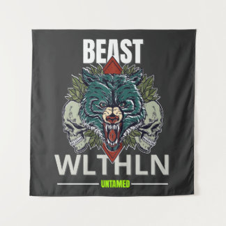 Tenture Alpha Beast _ Untamed Wolf Streetwear Fearless 