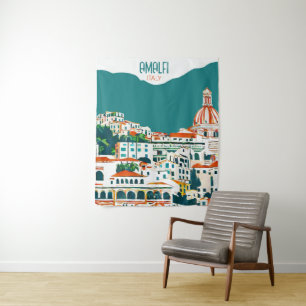 Tenture Amalfi Italie Retro Voyage Art Vintage