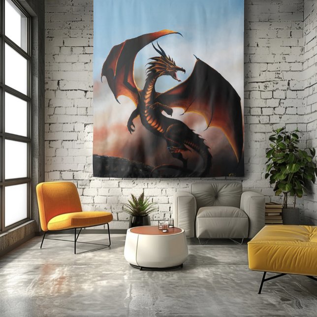 Tenture Amber Dragon Imaginaire (Créateur téléchargé)