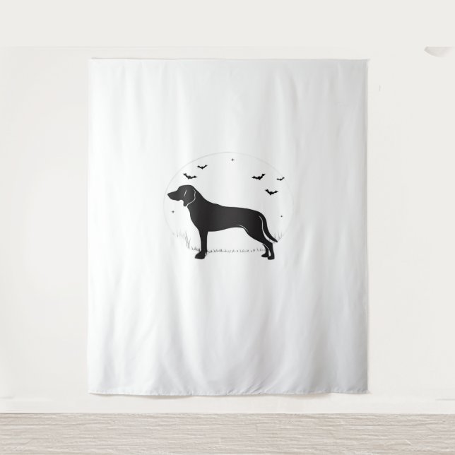 Tenture American Foxhound Dog - Halloween Moon Silhouette (Devant)