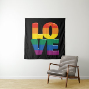 Tenture amour arc en ciel