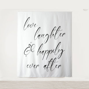 Tenture Amour, Rires et Heureux pour Toujours