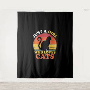 Tenture Amoureux des chats Vintage juste une fille qui aim