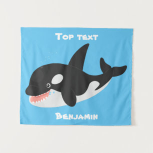 Tenture Amusante baleine orque mignonne dessin animé