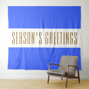 Tenture Amusants Bleu Blancs Grandes BONNES FÊTES