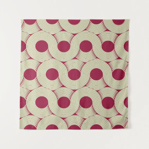 Tenture an infinite moebius stripe seamless tile, in red a