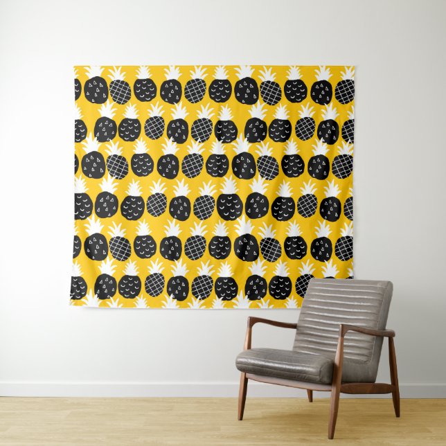 Tenture Ananas noir (En situation (horizontale))