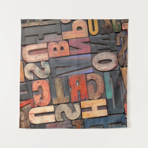 Tenture ancienne lettrerpresse blocs ing avec encre couleu