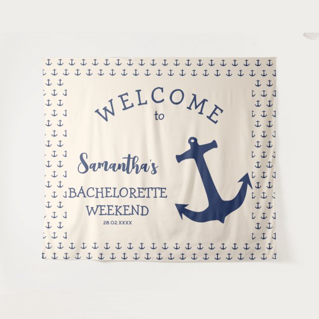 Tenture Ancre nautique Plage Bachelorette Party Contexte (Devant (Horizontal))