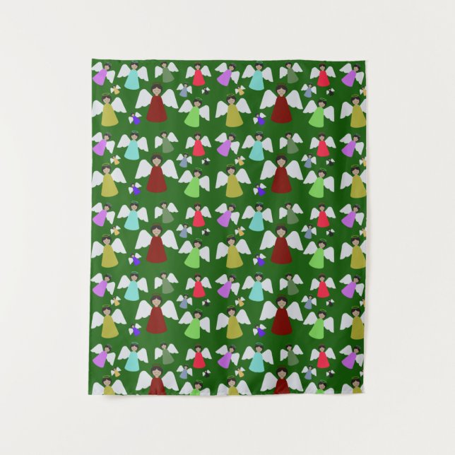 Tenture Anges de Noël colorés Motif (Devant)