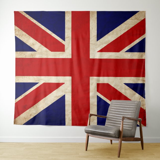 Tenture ANGLAIS Drapeau Rustique (En situation (horizontale))