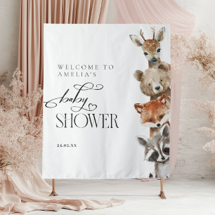 Tenture Animaux de la forêt Moderne Baby Shower Neutre