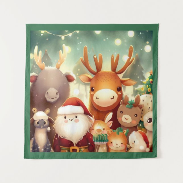 Tenture Animaux de Noël 8 (Devant)
