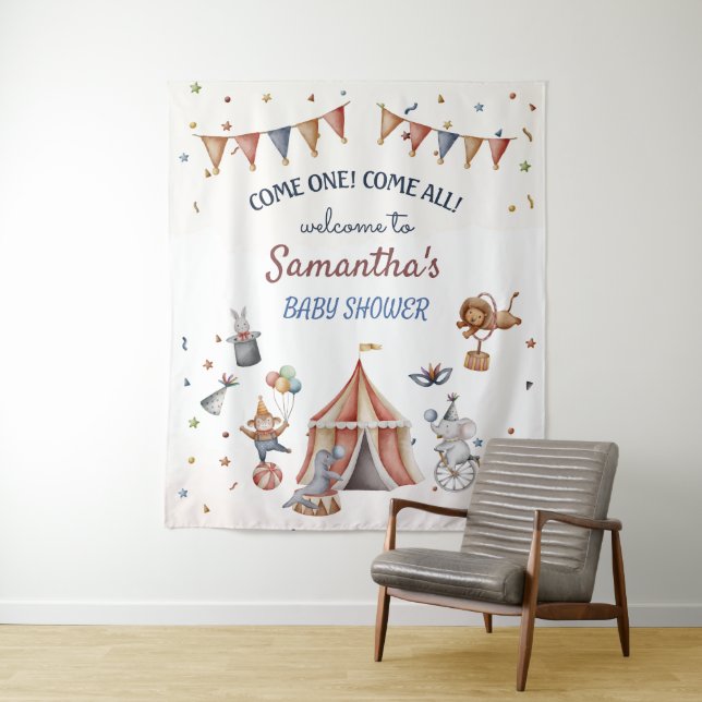 Tenture Animaux WhimsicalBaby shower de cirque (En situation)