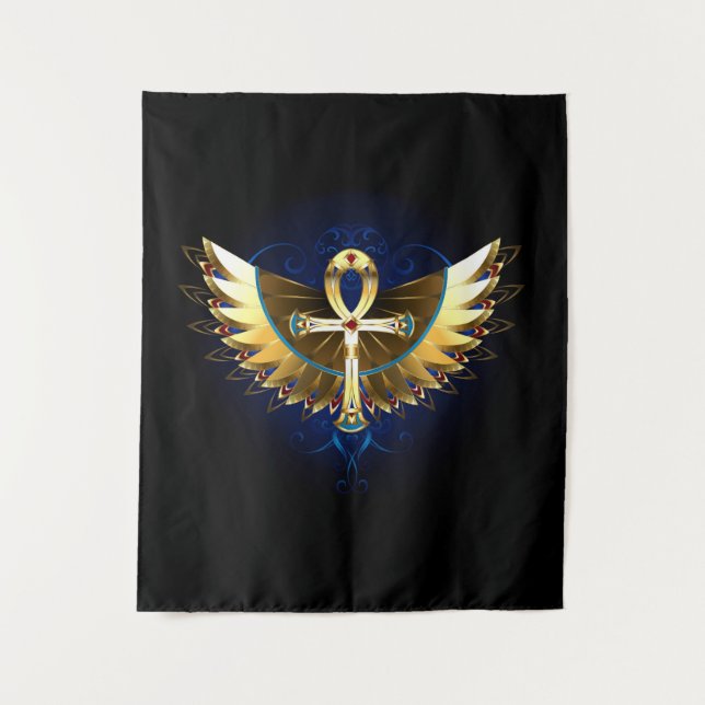 Tenture Ankh or avec ailes (Devant)