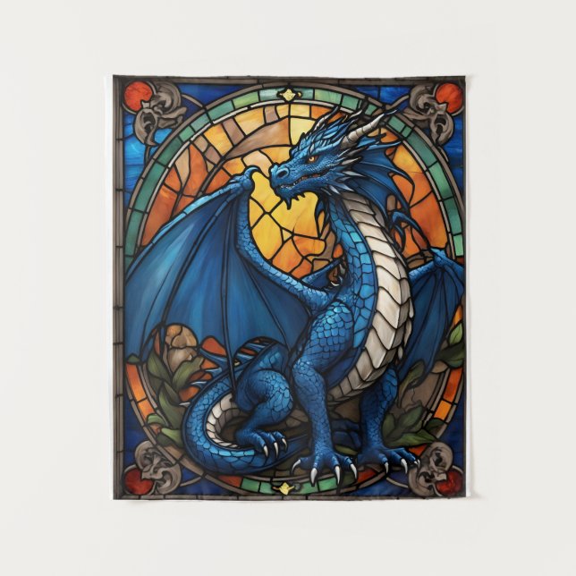 Tenture Année du dragon bleu 2024 (Devant)