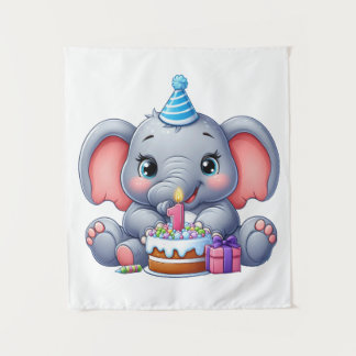 Tenture Anniversaire 1 an Éléphant Bébé
