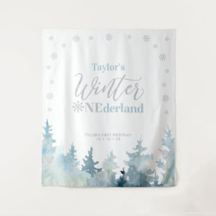 Tenture Anniversaire 1 an Silver & Blue Winter onderland
