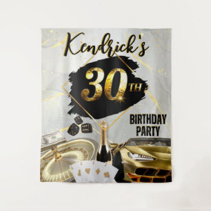 Tenture Anniversaire 30 ans Casino Noir & Or, Voiture de L