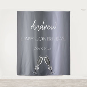 Tenture Anniversaire argent renard hommes gars gris acclam