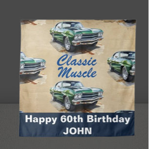 Tenture Anniversaire Classic Muscle arrière-plan de voitur