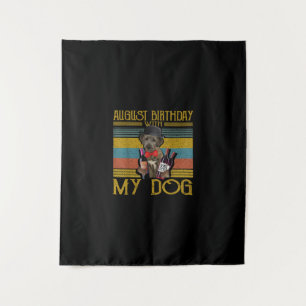 Tenture Anniversaire d'août avec mon chien Irish Wolfhound