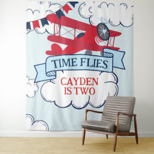 Tenture Anniversaire d'avion Temps qui passe