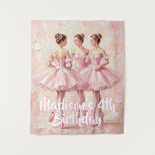Tenture anniversaire de ballerine rose coquette 