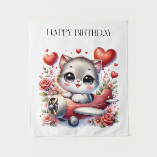 Tenture Anniversaire de Kitten Pilot