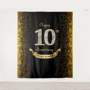 Tenture Anniversaire du diamant noir et or Contexte