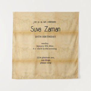 Tenture Anniversaire élégant simple mignon gris 20 ans