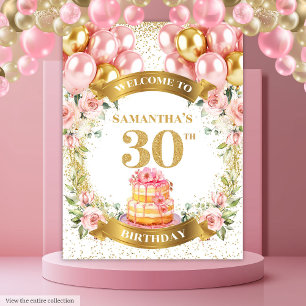Tenture Anniversaire Glamour 30 ans Anniversaire Or Rose