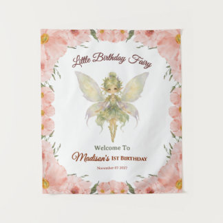 Tenture Anniversaire Petite Fée Florale Aquarelle 