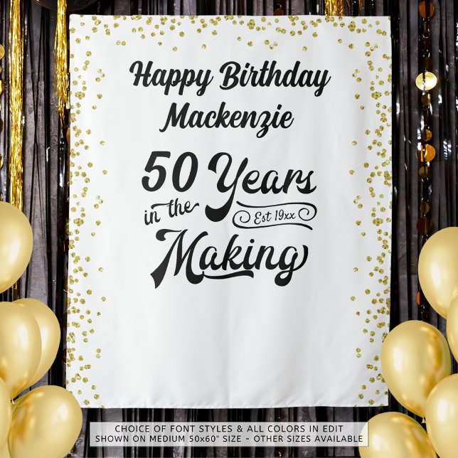 Tenture Anniversaire rétro dans la fabrication sur mesure (Créateur téléchargé)