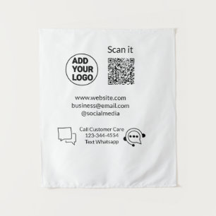 Tenture Appeler le texte du service client whatsapp Q R co