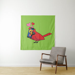 Tenture Appels d'accouplement Cardinal Bird Love