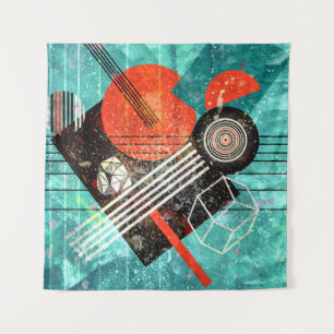 Tenture Aquarelle Abstraite, formes géométriques et coloré